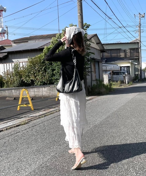 etta(エタ)の「カップ付きフロントリボンキャミソール付きカーディガン(カーディガン/ボレロ・レディース・ホワイト/ブラック・FREE)」の15枚目の写真