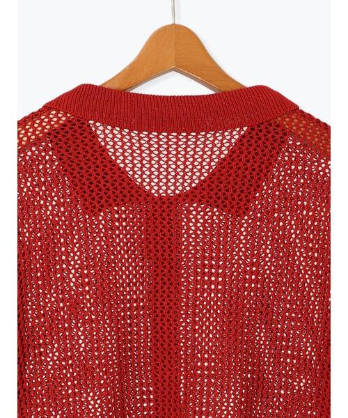 Lugnoncure（ルノンキュール）の「麻タッチ衿付きメッシュニットカーディガン（カーディガン/ボレロ・レディース・レッド/キナリ/ブラック・F）」の20枚目の写真