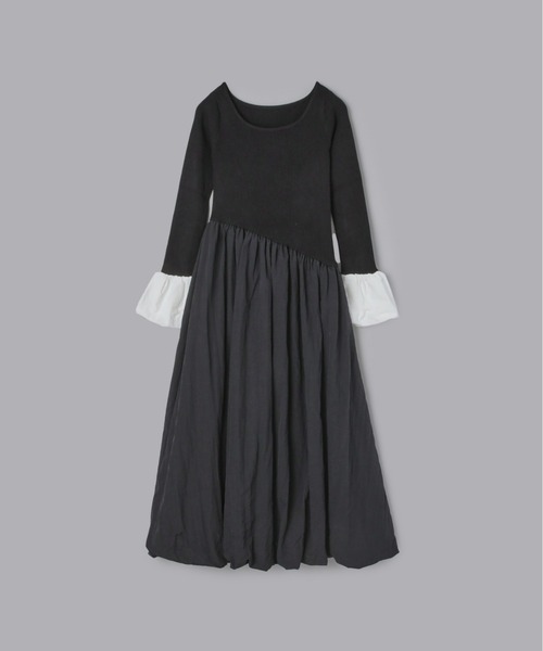 Olu.（オルドット）の「ニットドッキングバルーンワンピース（ワンピース・レディース・アイボリー/ブラック/ブラック系・0/1）」の15枚目の写真