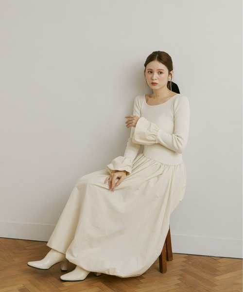 ニットドッキングバルーンワンピース（ワンピース）｜Olu.（オルドット