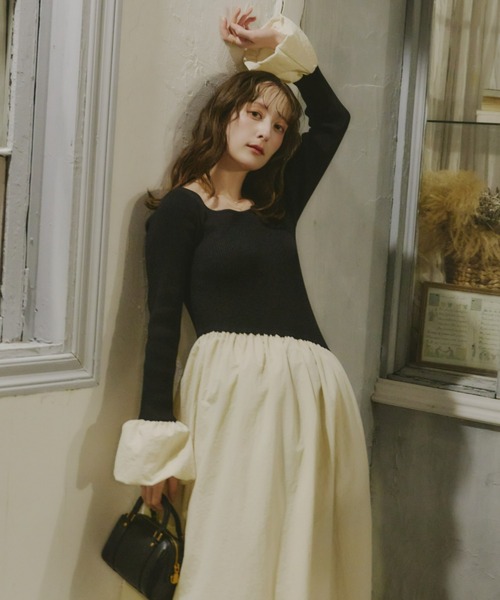 ニットドッキングバルーンワンピース（ワンピース）｜Olu.（オルドット