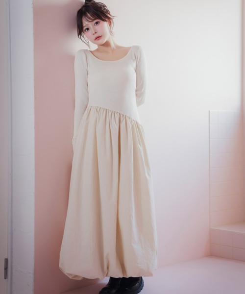 ニットドッキングバルーンワンピース（ワンピース）｜Olu.（オルドット