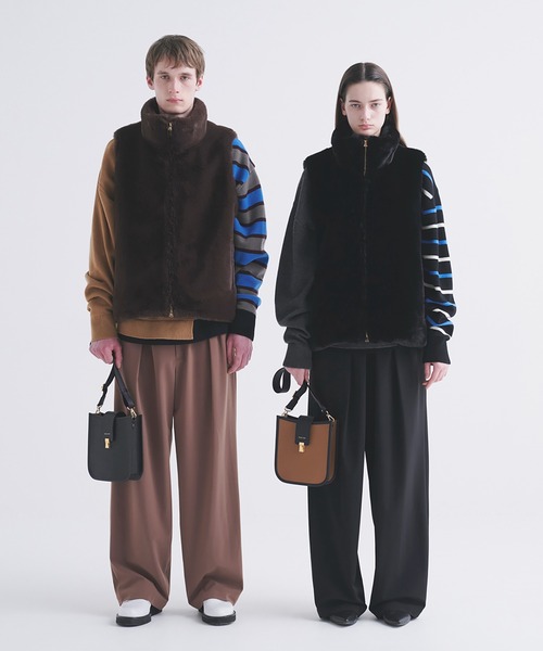 CULLNI(クルニ)の「Eco Fur Zip Up Stand Collar Vest(ダウンベスト・メンズ・ブラック/ブラウン・0/1/2)」の3枚目の写真