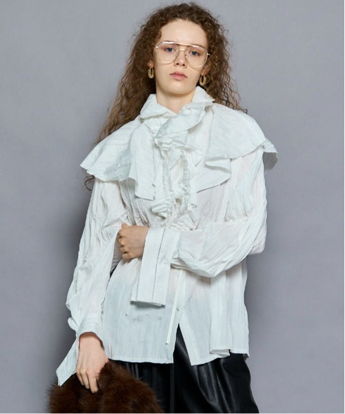 【新品タグ付き】maison special ラッフルフリルブラウス MAISON SPECIAL ブラウス シャツ Ruffle Blouse/ラッフルフリル