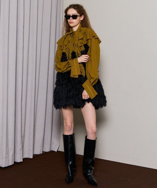 2way Ruffled Frilled Blouse/2WAYラッフルフリルブラウス（シャツ