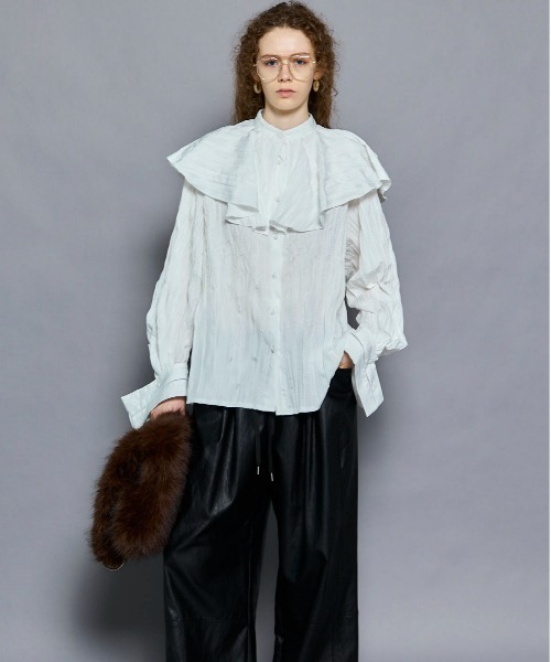 【新品タグ付き】maison special ラッフルフリルブラウス MAISON SPECIAL(メゾンスペシャル)｜Ruffle Blouse/ラッフル