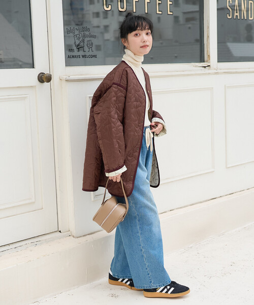 セール】変形ステッチ 裏配色 キルトジャケット/リバーシブルキルト