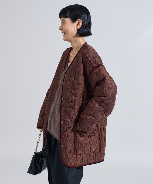 セール】変形ステッチ 裏配色 キルトジャケット/リバーシブルキルト