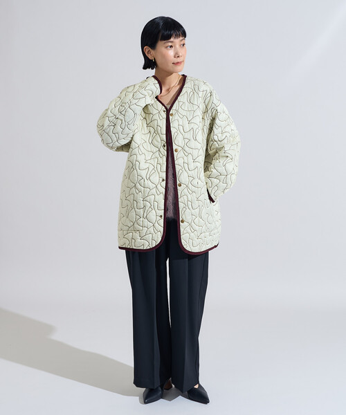 セール】変形ステッチ 裏配色 キルトジャケット/リバーシブルキルト