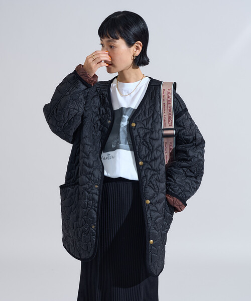 セール】変形ステッチ 裏配色 キルトジャケット/リバーシブルキルト