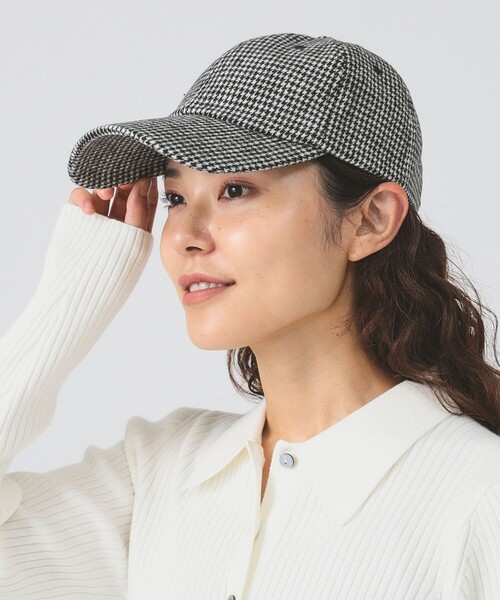 Ray BEAMS（レイビームス）の「チェック柄 キャップ（キャップ・レディース・ベージュ/ブラック・ONE SIZE）」の7枚目の写真