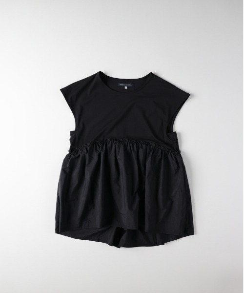 Right-on(ライトオン)の「HONEYSUCKLE ROSE(ハニーサックルローズ)接触冷感異素材切替ノースリーブTシャツ(その他トップス・レディース・オフホワイト/ブラック・M/L)」の1枚目の写真