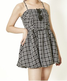 GORGE（ゴージ）の「《バルーン裾×ドロスト映え》レディース チェック柄チュニックキャミソール 体型カバー 春夏秋（チュニック）」