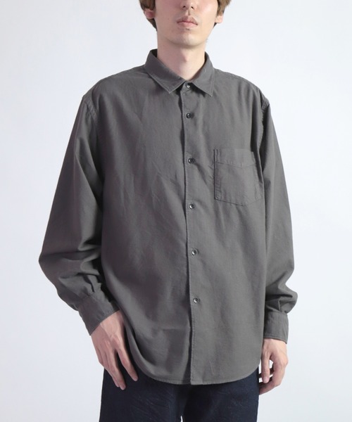 SPELLBOUND（スペルバウンド）の「[SPELLBOUND / スペルバウンド] ソリッドコットンネル スタンダードシャツ（シャツ/ブラウス・メンズ・パープル/モスグリーン/チャコールグレー・2/3/4）」の15枚目の写真