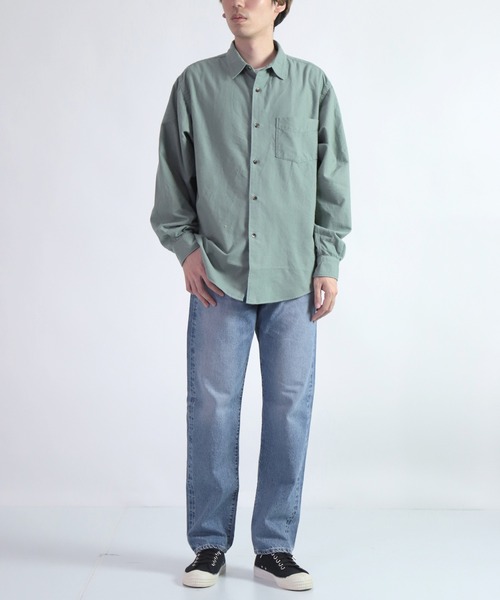 SPELLBOUND（スペルバウンド）の「[SPELLBOUND / スペルバウンド] ソリッドコットンネル スタンダードシャツ（シャツ/ブラウス・メンズ・パープル/モスグリーン/チャコールグレー・2/3/4）」の10枚目の写真