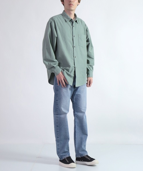 SPELLBOUND（スペルバウンド）の「[SPELLBOUND / スペルバウンド] ソリッドコットンネル スタンダードシャツ（シャツ/ブラウス・メンズ・パープル/モスグリーン/チャコールグレー・2/3/4）」の11枚目の写真