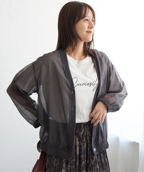 ikka(イッカ)の「V襟シアーカーディガン(カーディガン/ボレロ・レディース・チャコールグレー/オートミール・M/L/S)」の21枚目の写真