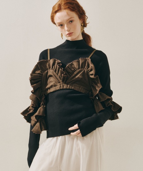 ボリュームドレープフリルビスチェ（その他トップス）｜J1U by