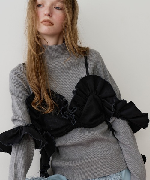 ボリュームドレープフリルビスチェ（その他トップス）｜J1U by LA