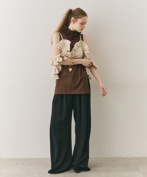 ボリュームドレープフリルビスチェ（その他トップス）｜J1U by LA