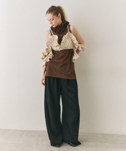 ボリュームドレープフリルビスチェ（その他トップス）｜J1U by LA