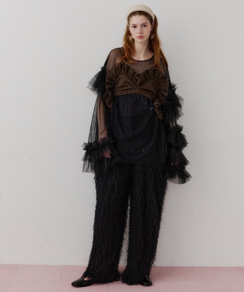 セール】ボリュームドレープフリルビスチェ（その他トップス）｜J1U by