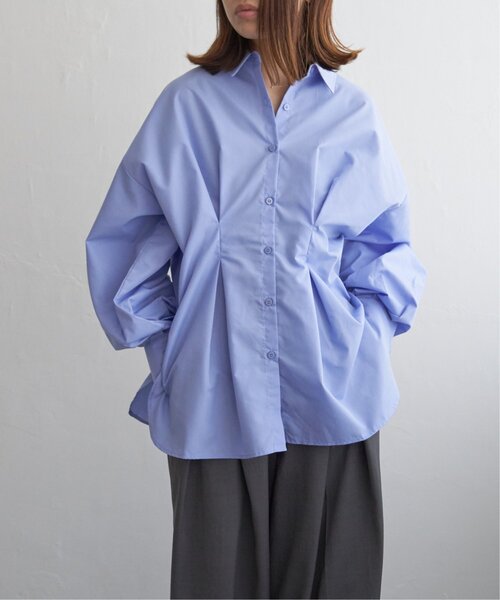 notch.（ノッチ）の「ブロードウエストタックシャツ（シャツ/ブラウス・レディース・オフホワイト/ブルー/ブラウン/チャコール・M）」の4枚目の写真