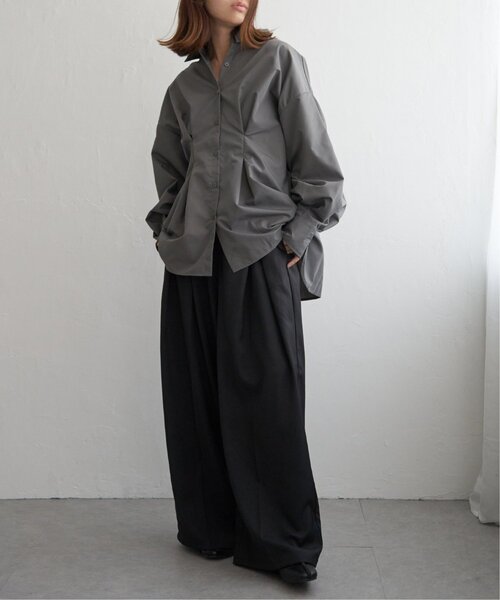 notch.（ノッチ）の「ブロードウエストタックシャツ（シャツ/ブラウス・レディース・オフホワイト/ブルー/ブラウン/チャコール・M）」の10枚目の写真