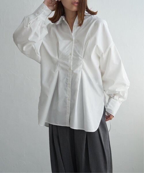 notch.（ノッチ）の「ブロードウエストタックシャツ（シャツ/ブラウス・レディース・オフホワイト/ブルー/ブラウン/チャコール・M）」の12枚目の写真