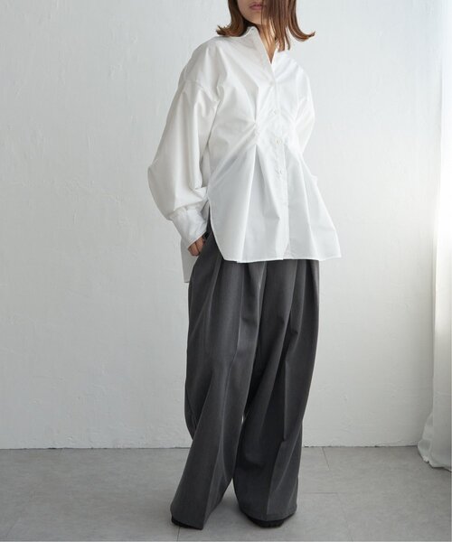 notch.（ノッチ）の「ブロードウエストタックシャツ（シャツ/ブラウス・レディース・オフホワイト/ブルー/ブラウン/チャコール・M）」の13枚目の写真