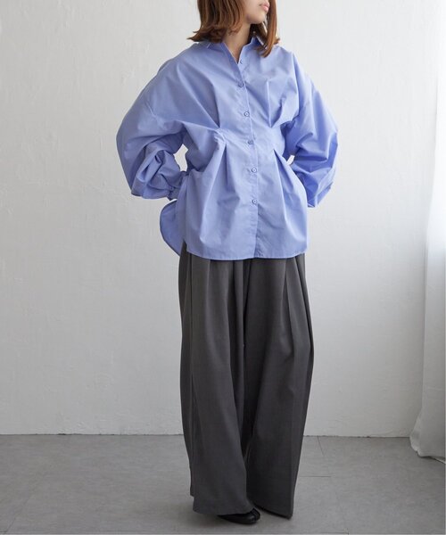 notch.（ノッチ）の「ブロードウエストタックシャツ（シャツ/ブラウス・レディース・オフホワイト/ブルー/ブラウン/チャコール・M）」の19枚目の写真