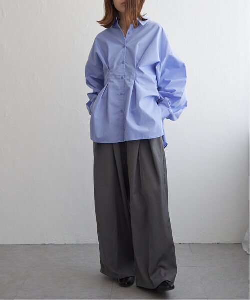 notch.（ノッチ）の「ブロードウエストタックシャツ（シャツ/ブラウス・レディース・オフホワイト/ブルー/ブラウン/チャコール・M）」の20枚目の写真