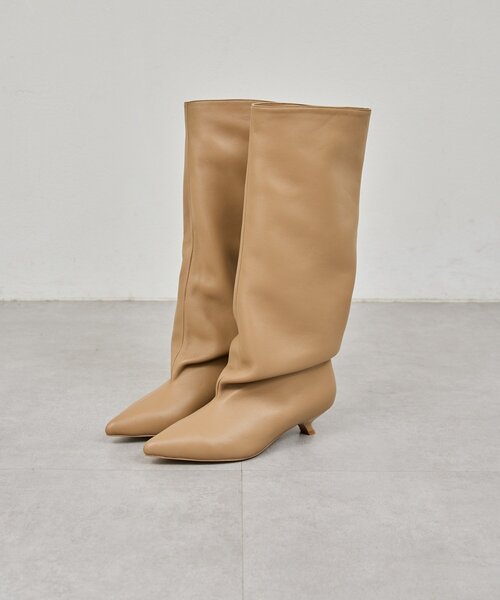 GALLARDAGALANTE(ガリャルダガランテ)の「【2.718】ドレープロングブーツ(ブーツ・レディース・ベージュ/ブラック・36/38/37)」の6枚目の写真
