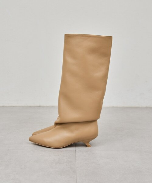 ぷ*こ様 期間限定値下げ　2.718 ガリャルダガランテ ベージュ レザーブーツ 2.718】ドレープロングブーツ（ブーツ）｜GALLARDAGALANTE（ガリャルダ