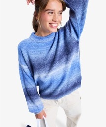 LOVE AGAIN /ロキシードロップショルダーボーダーニットトップス