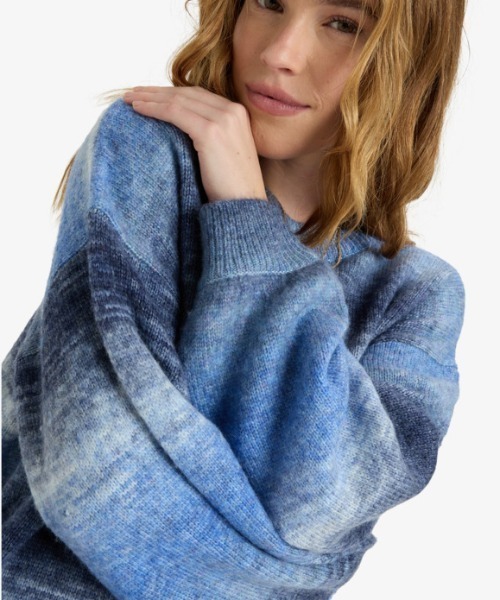 ROXY(ロキシー)の「LOVE AGAIN /ロキシードロップショルダーボーダーニットトップス(ニット/セーター・レディース・イエロー/ブルー・SMALL/X-SMALL)」の4枚目の写真