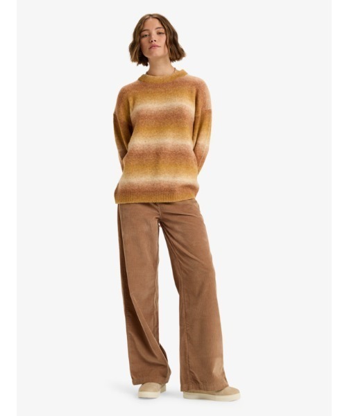 ROXY(ロキシー)の「LOVE AGAIN /ロキシードロップショルダーボーダーニットトップス(ニット/セーター・レディース・イエロー/ブルー・SMALL/X-SMALL)」の14枚目の写真