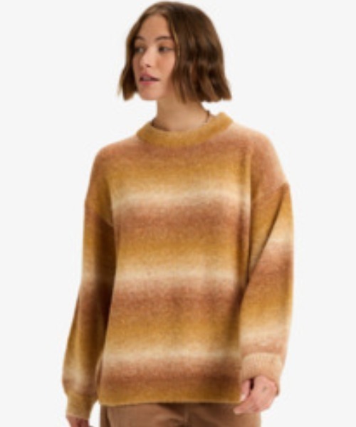 ROXY(ロキシー)の「LOVE AGAIN /ロキシードロップショルダーボーダーニットトップス(ニット/セーター・レディース・イエロー/ブルー・SMALL/X-SMALL)」の9枚目の写真