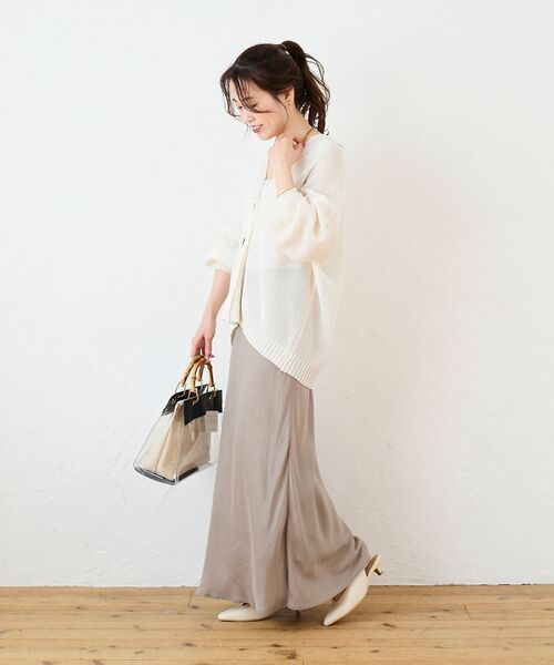 le.coeur blanc（ルクールブラン）の「《手洗い可能》キュプラフィブリルナロースカート（スカート・レディース・ブラック/モカ/ダークグレー・38）」の14枚目の写真