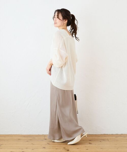 le.coeur blanc（ルクールブラン）の「《手洗い可能》キュプラフィブリルナロースカート（スカート・レディース・ブラック/モカ/ダークグレー・38）」の15枚目の写真