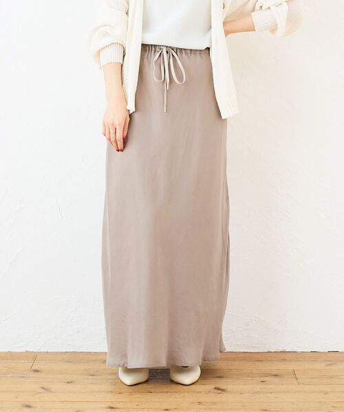 le.coeur blanc（ルクールブラン）の「《手洗い可能》キュプラフィブリルナロースカート（スカート・レディース・ブラック/モカ/ダークグレー・38）」の18枚目の写真