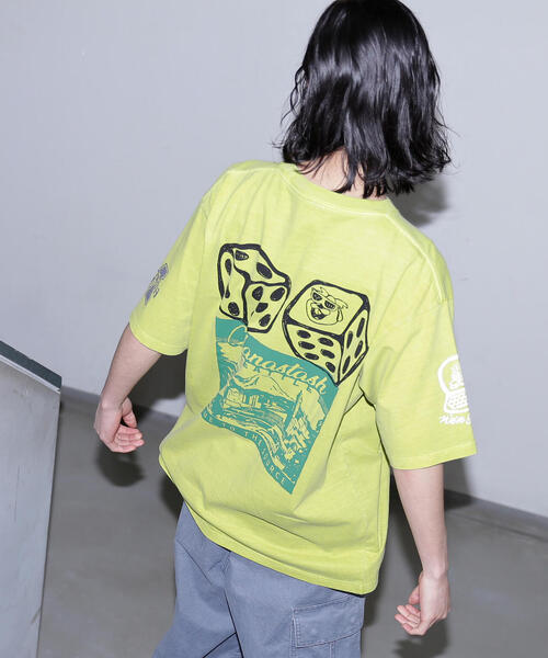 MANASTASH(マナスタッシュ)の「MANASTASH/マナスタッシュ PUMICE TEE MIXED UP(Tシャツ/カットソー・メンズ・ホワイト/ライトグリーン/ブラック・L/M/XL)」の15枚目の写真