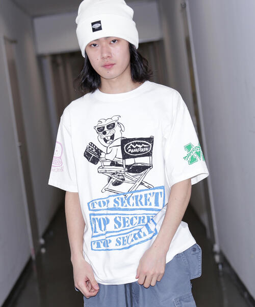 MANASTASH(マナスタッシュ)の「MANASTASH/マナスタッシュ PUMICE TEE MIXED UP(Tシャツ/カットソー・メンズ・ホワイト/ライトグリーン/ブラック・L/M/XL)」の2枚目の写真