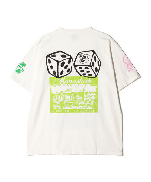 MANASTASH(マナスタッシュ)の「MANASTASH/マナスタッシュ PUMICE TEE MIXED UP(Tシャツ/カットソー・メンズ・ホワイト/ライトグリーン/ブラック・L/M/XL)」の5枚目の写真
