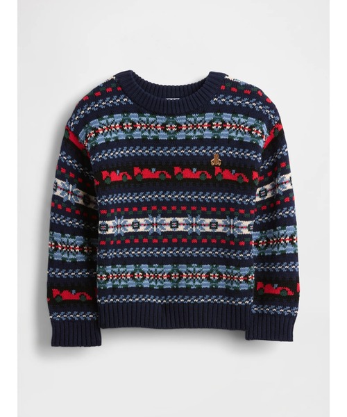 GAP（ギャップ）の「クルーネックセーター (幼児・ベビー)（ニット/セーター・キッズ・ブルー/マルチ/その他/ブルー系その他・90cm/95cm/100cm/105cm/110cm/80ｃｍ/70cm）」の2枚目の写真