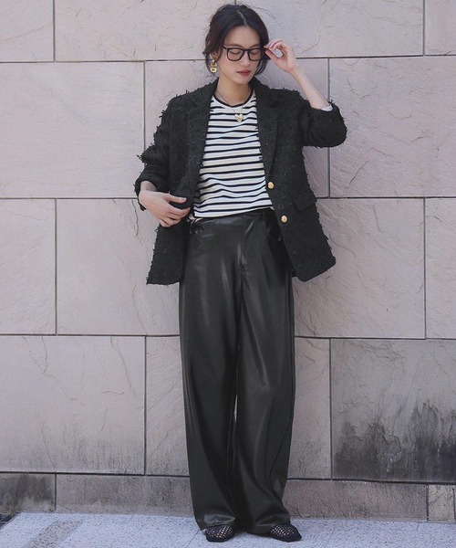 ELFRANK（エルフランク）の「ツイード テーラードジャケット（テーラードジャケット・レディース・ブラック/オフホワイト・M/L）」の6枚目の写真