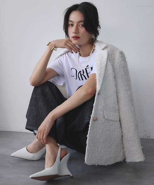 ELFRANK（エルフランク）の「ツイード テーラードジャケット（テーラードジャケット・レディース・ブラック/オフホワイト・M/L）」の13枚目の写真