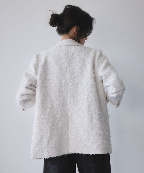 ELFRANK（エルフランク）の「ツイード テーラードジャケット（テーラードジャケット・レディース・ブラック/オフホワイト・M/L）」の16枚目の写真