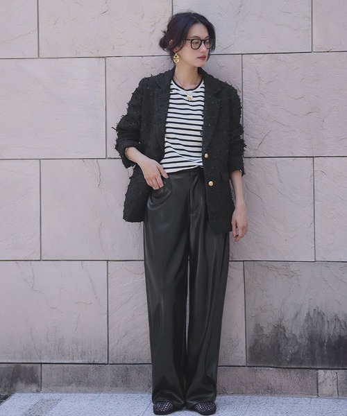 ELFRANK（エルフランク）の「ツイード テーラードジャケット（テーラードジャケット・レディース・ブラック/オフホワイト・M/L）」の21枚目の写真