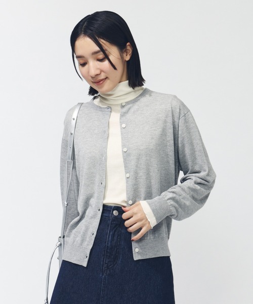 TIGORA(ティゴラ)の「ティゴラ TIGORA シアーニットカーディガン(カーディガン/ボレロ・レディース・ベージュ/ネイビー/ライトグレー・S/M/L/XL)」の13枚目の写真